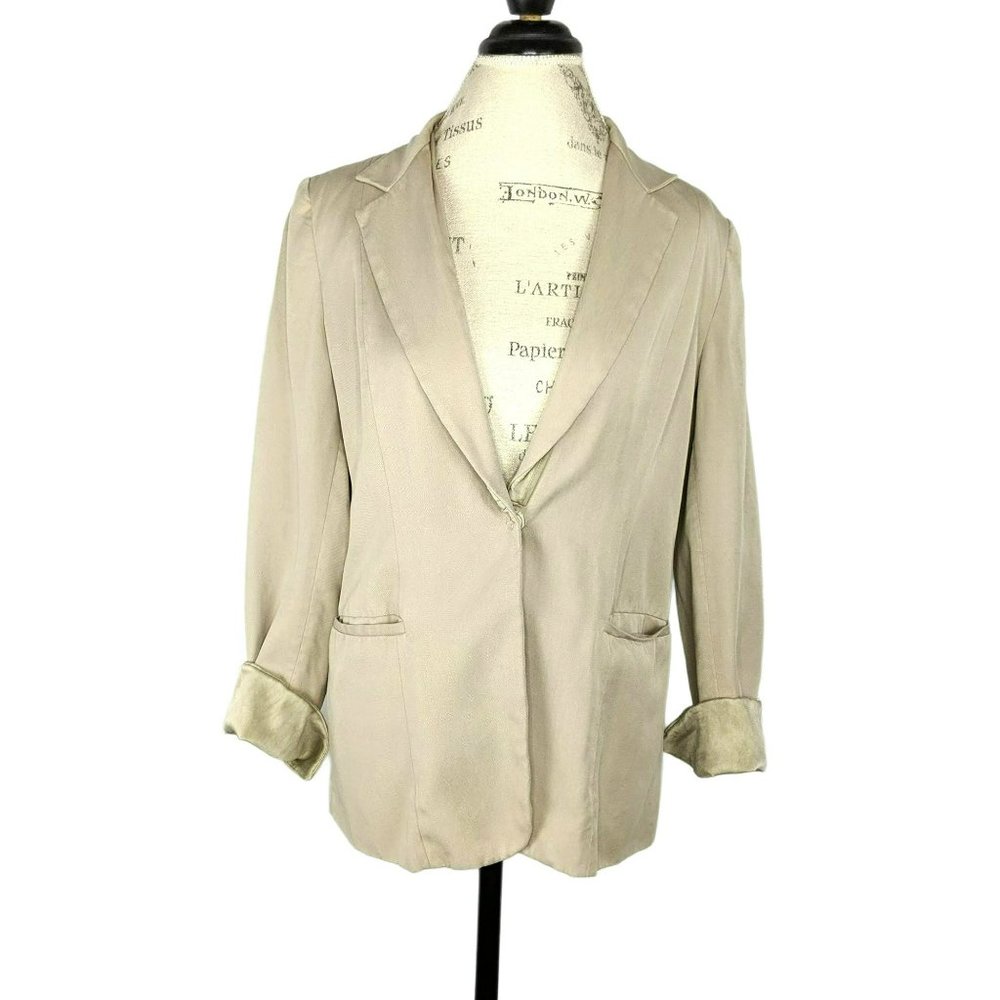 Elie Tahari Tan Single Button Blazer
